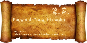 Mogyoróssy Piroska névjegykártya