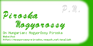 piroska mogyorossy business card