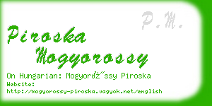 piroska mogyorossy business card